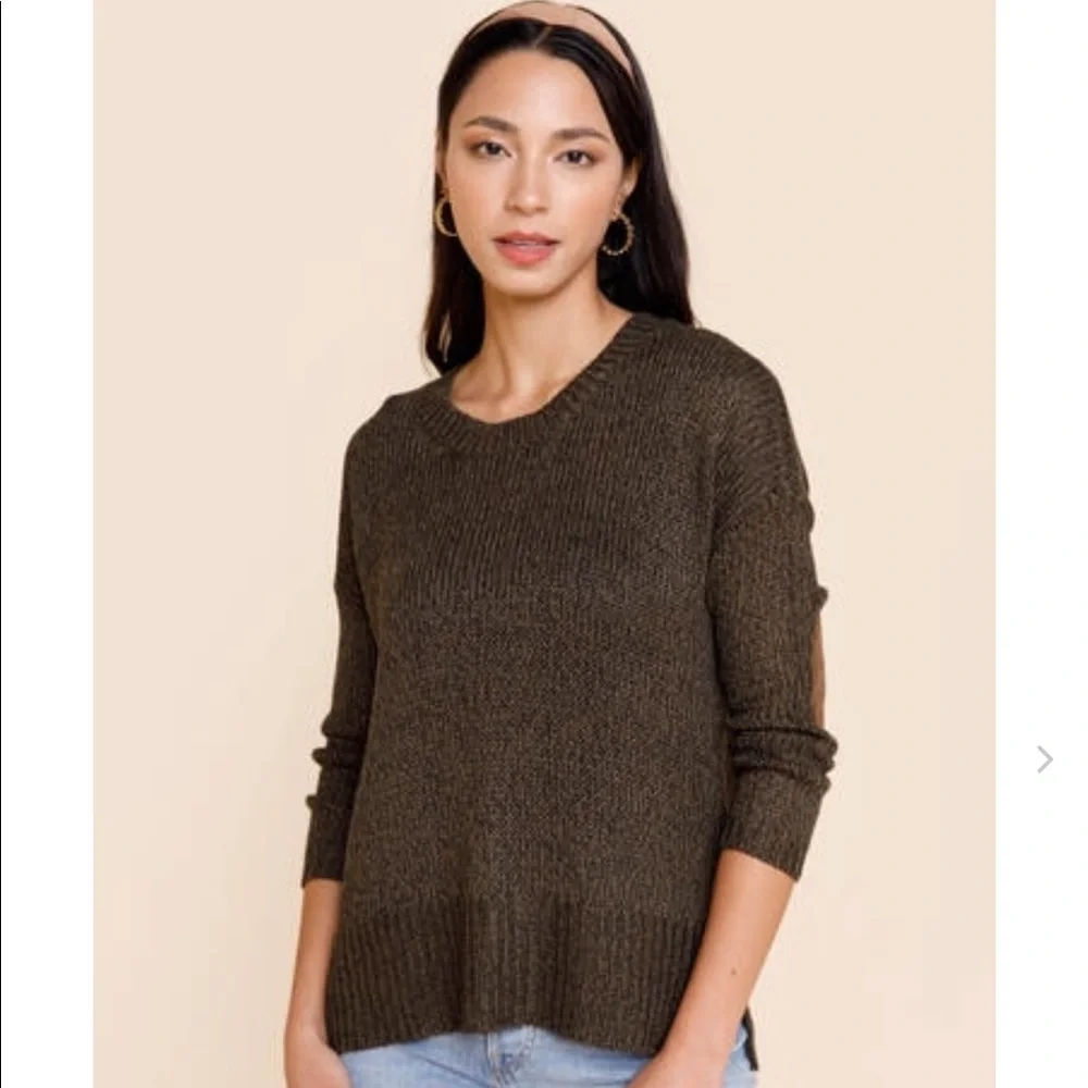 Olive elbow patch sweater - Picture 2 of 5